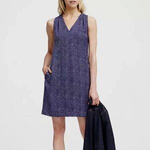 Banana Republic Pleated-Shoulder Blue Shift Dress - Size 10T
